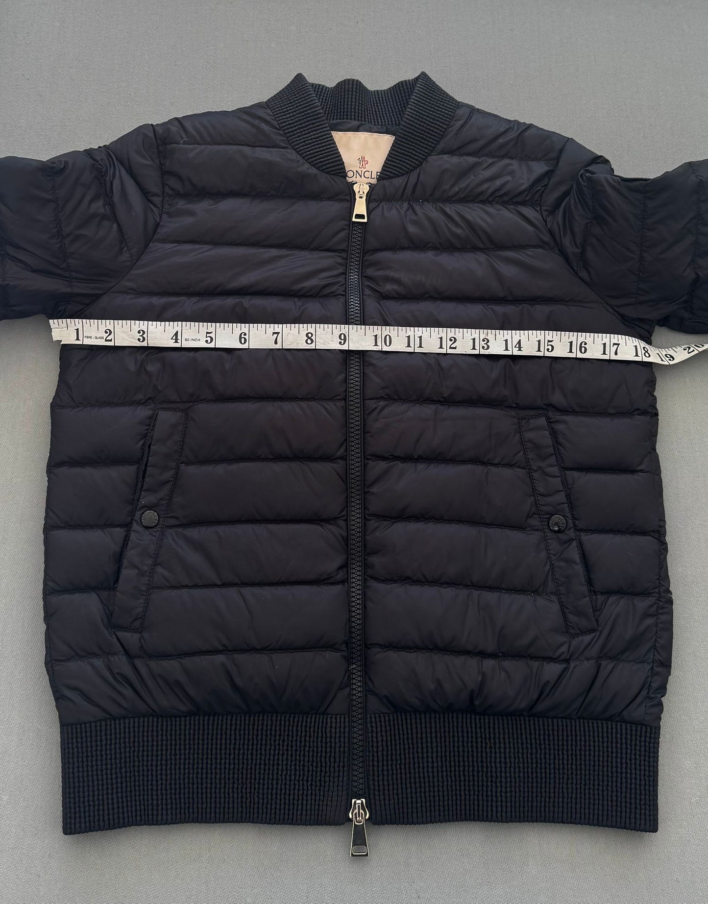 Moncler Abricot Down Black Bomber Jacket - Size 00 (UK8) 18.5''PTP