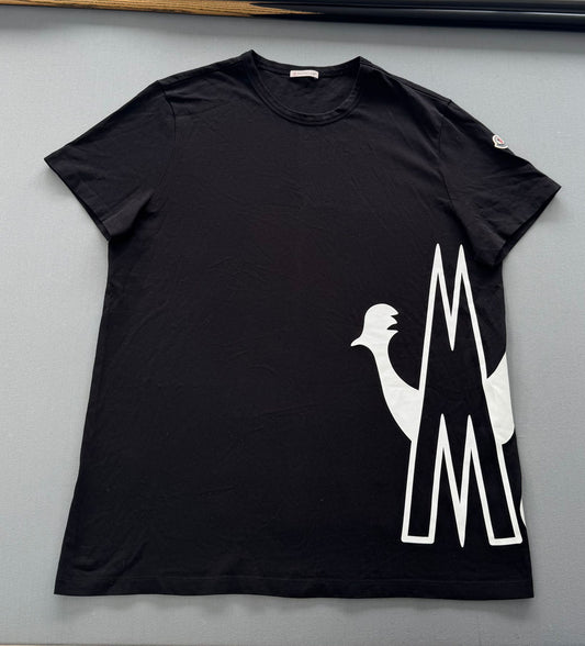 Moncler Black Logo Print TShirt - Size XL (22''PTP)