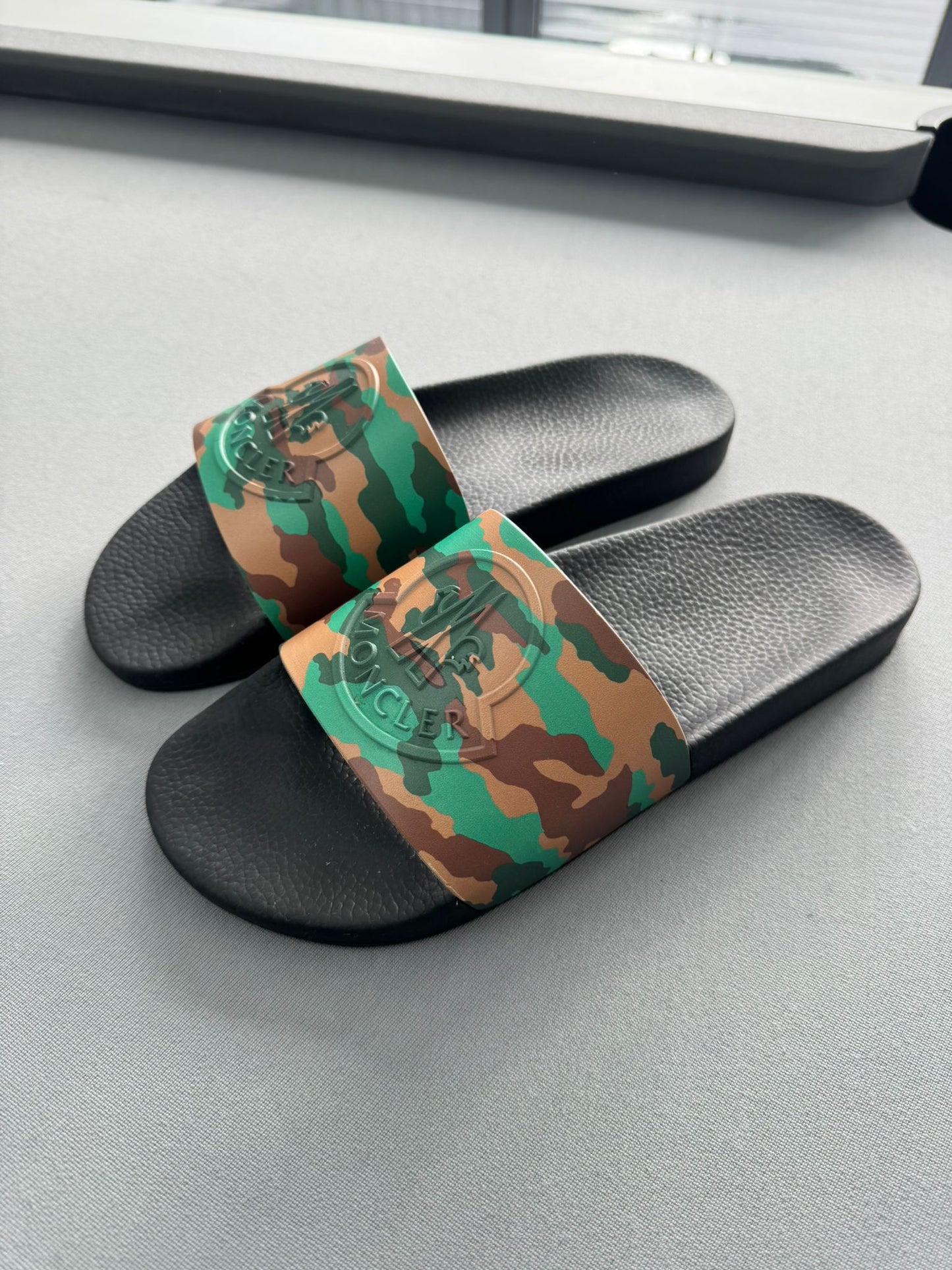 `Moncler Basile Camo Sliders - Size UK10 (EU44)