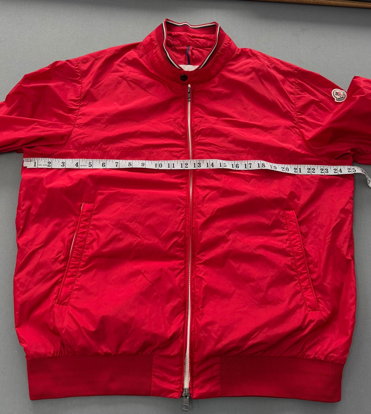 Moncler Albert Red Bomber Jacket - Size 6 (25''ptp)