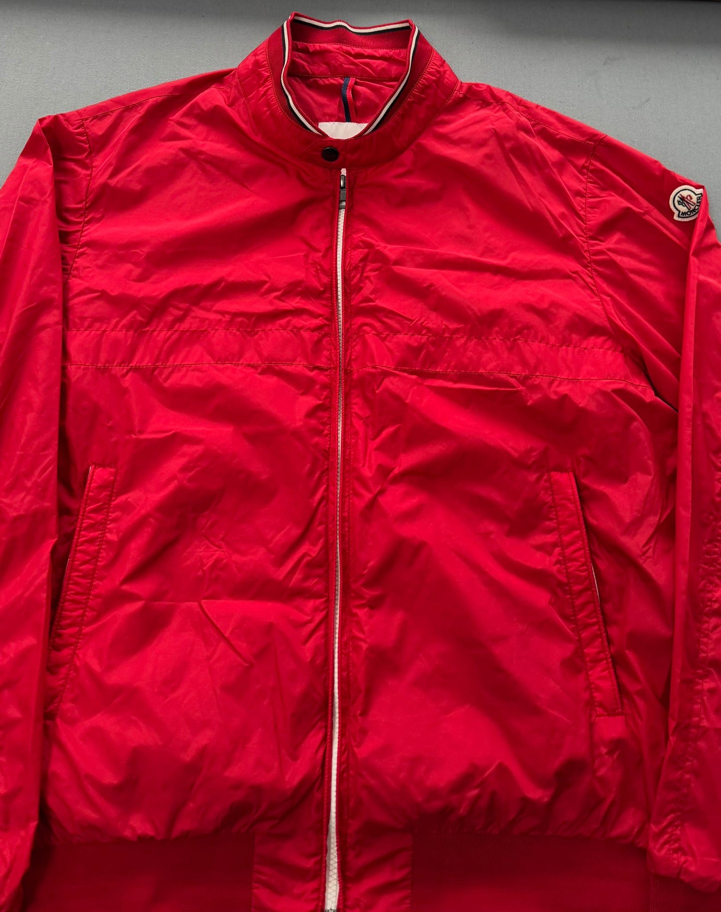 Moncler Albert Red Bomber Jacket - Size 6 (25''ptp)