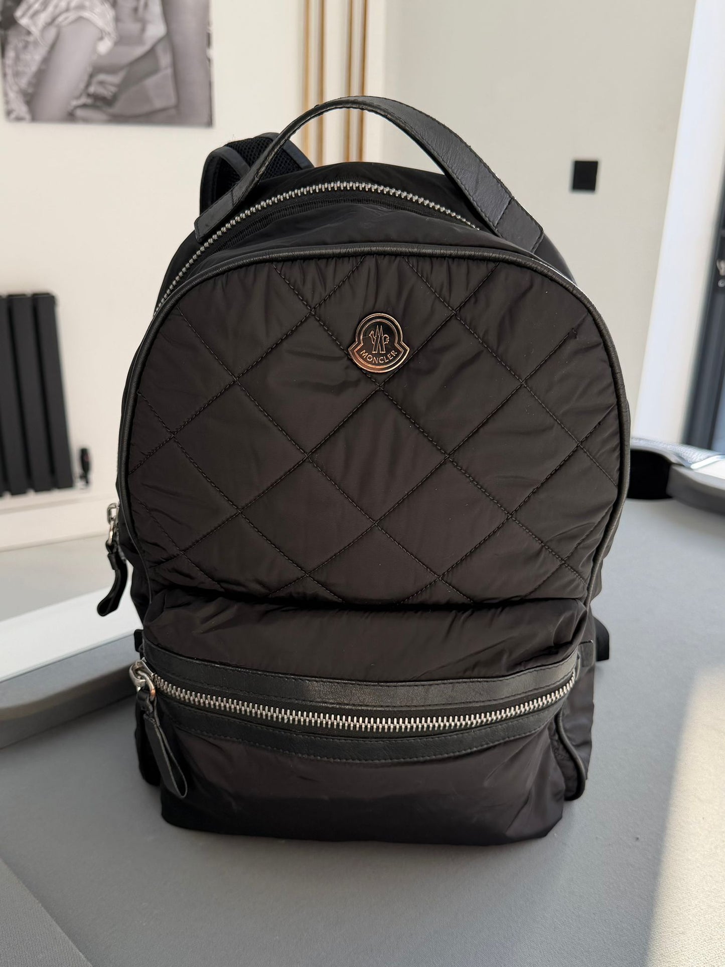 Moncler Gigi Nylon Quilted Black Backpack