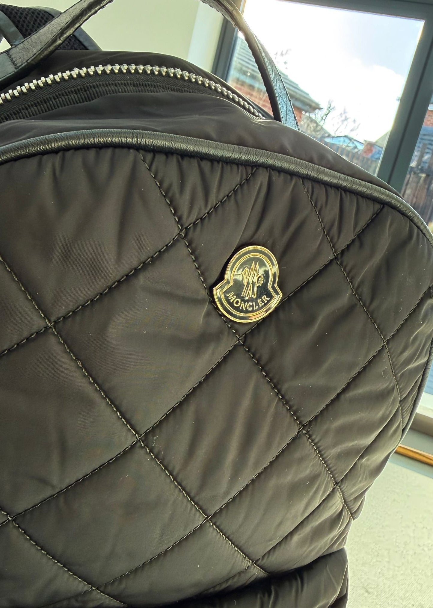 Moncler Gigi Nylon Quilted Black Backpack