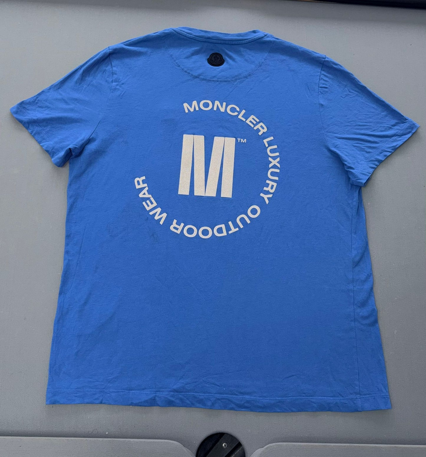 Moncler Blue Reflective T.Shirt - Size: XL (23.5''ptp)