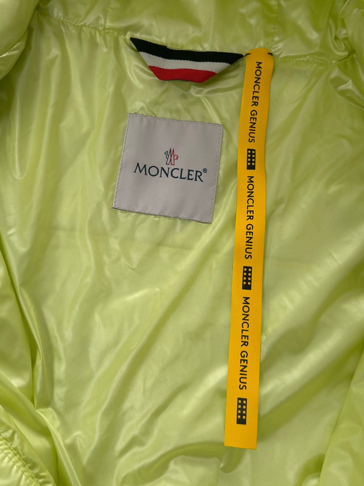 Moncler Neon Yellow Down Lafond Jacket - Size: 4 (24''ptp)