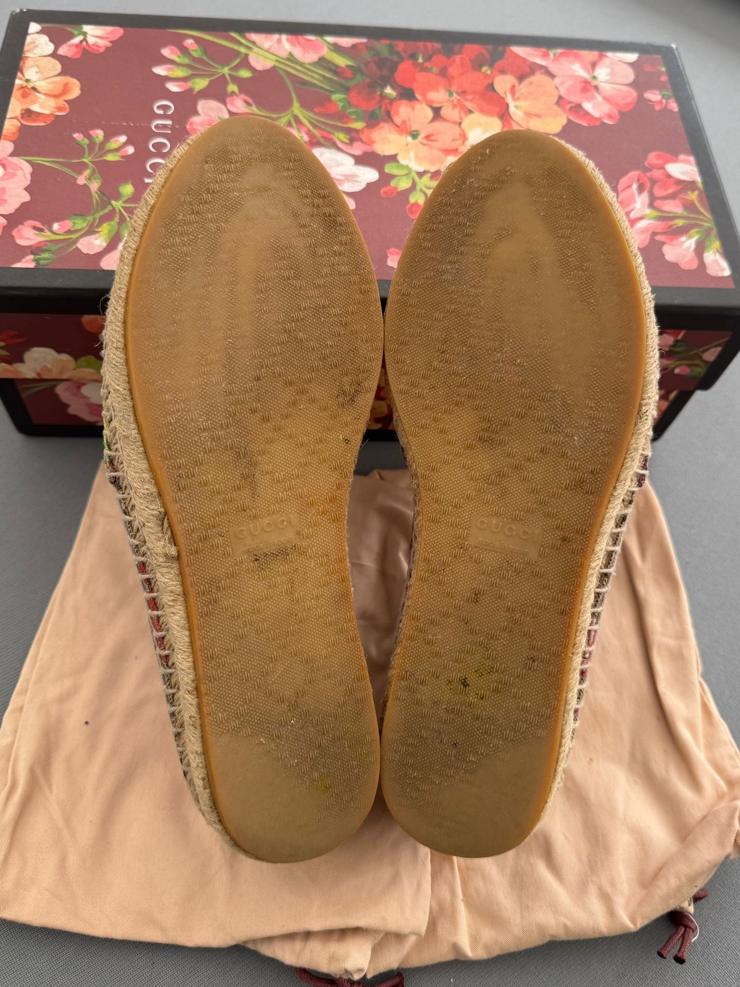 Gucci Multicolor GG Floral Bloom Coated Canvas Slip On Espadrilles UK 3/EU 35.5