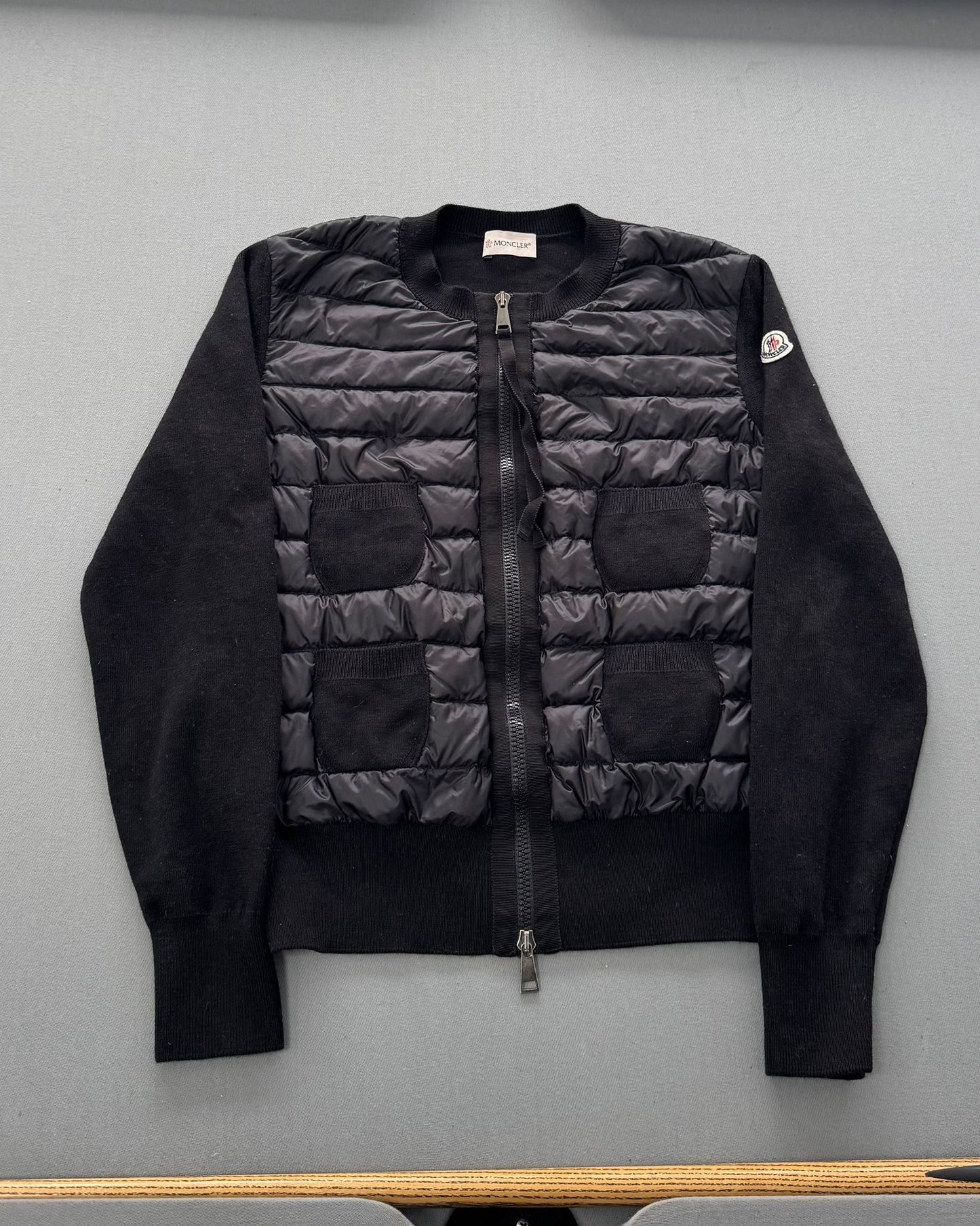 Moncler Tricot Black Cardigan- Medium Fits UK8