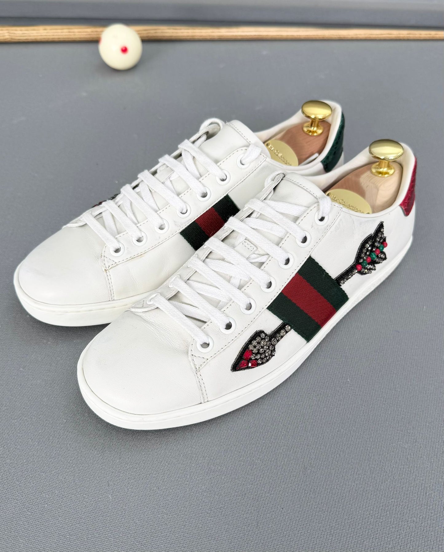 Gucci Ace Diamanté Arrow Trainers, Size 4 EU 37 - Authentic