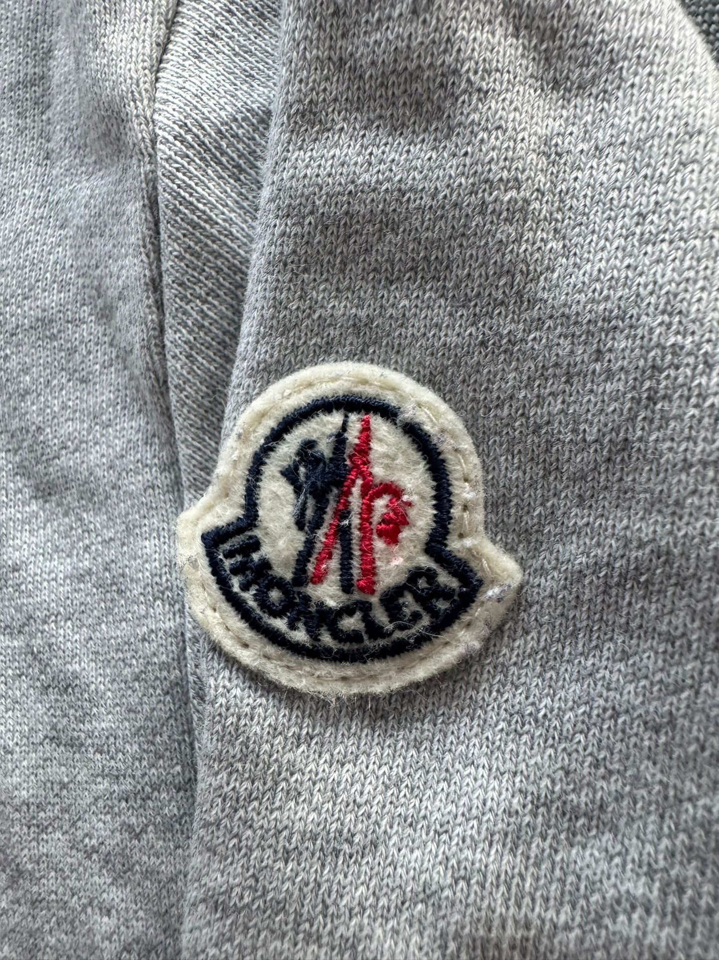 Moncler Maglia Grey Reflective Bar Hooded Sweater - Large (23''ptp)