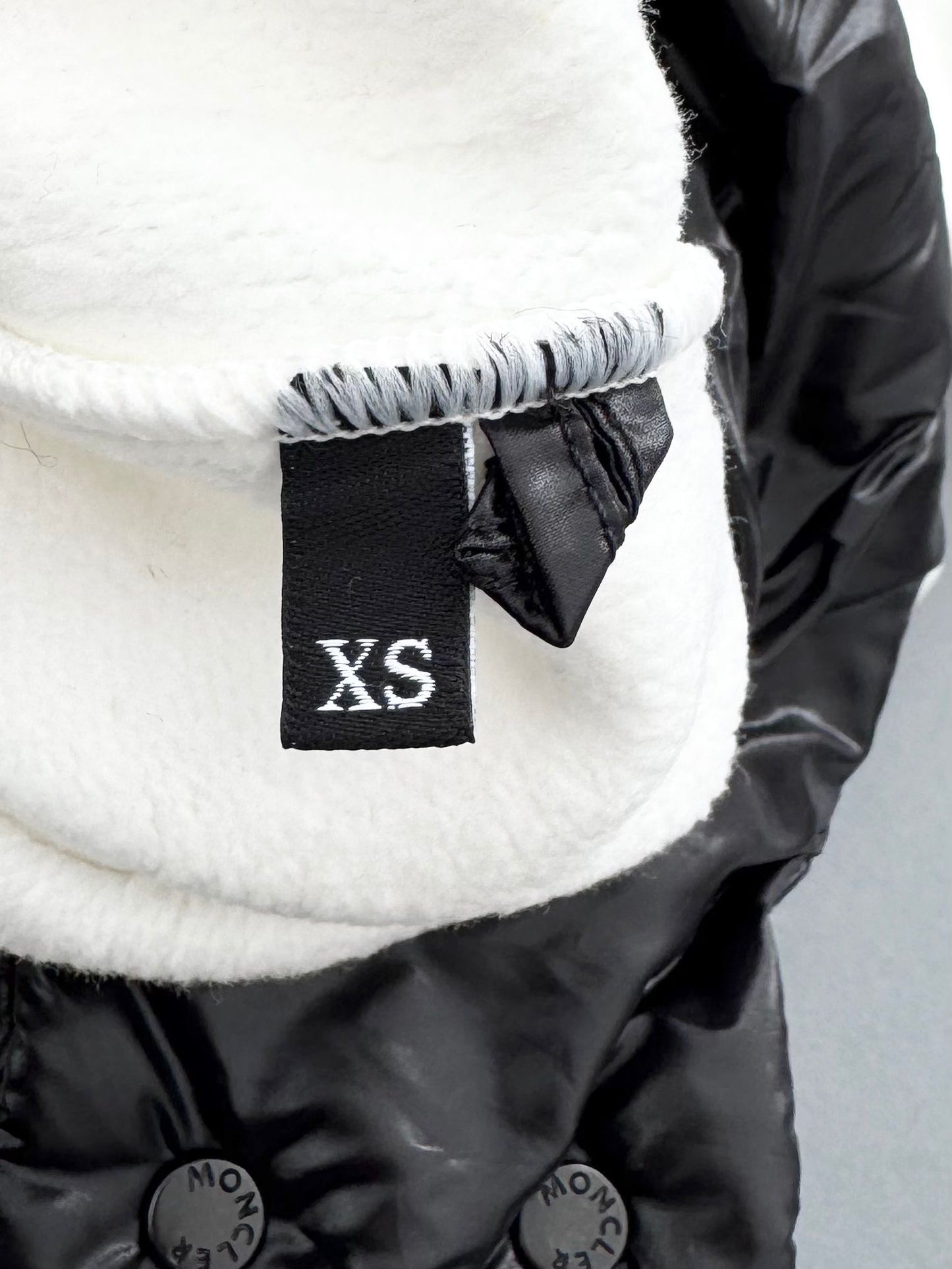 Moncler Shell-trimmed Ivory Grenoble Text Logo Hoodie - XS (UK 10-12)