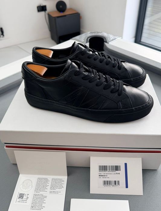 Authentic Pre-Loved Moncler Black Monaco Trainers UK