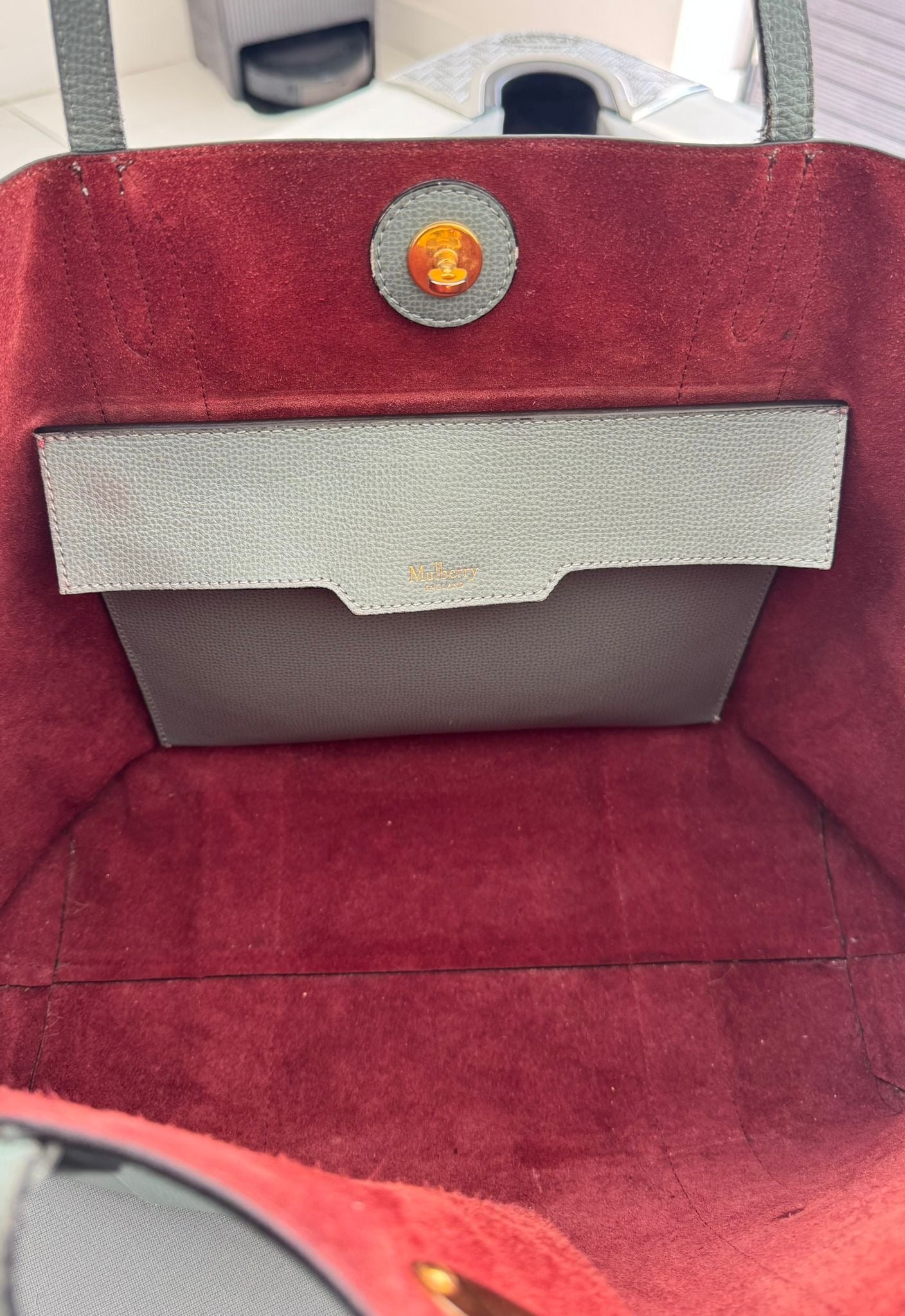 Mulberry Bayswater Tote In Antique Blue With Gold Hardware - Limited Edition