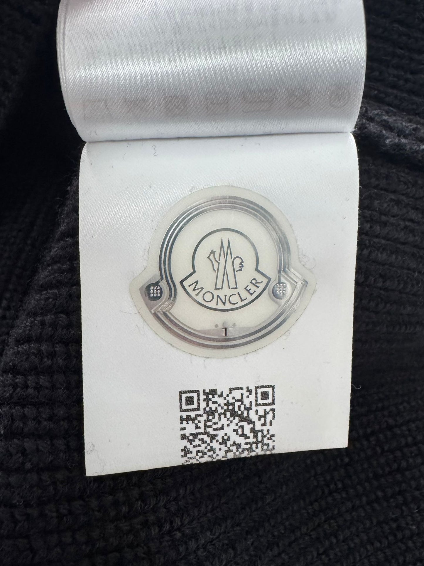 Moncler Black Tricot Logo Heavy Knit Jumper - XL (23''ptp)