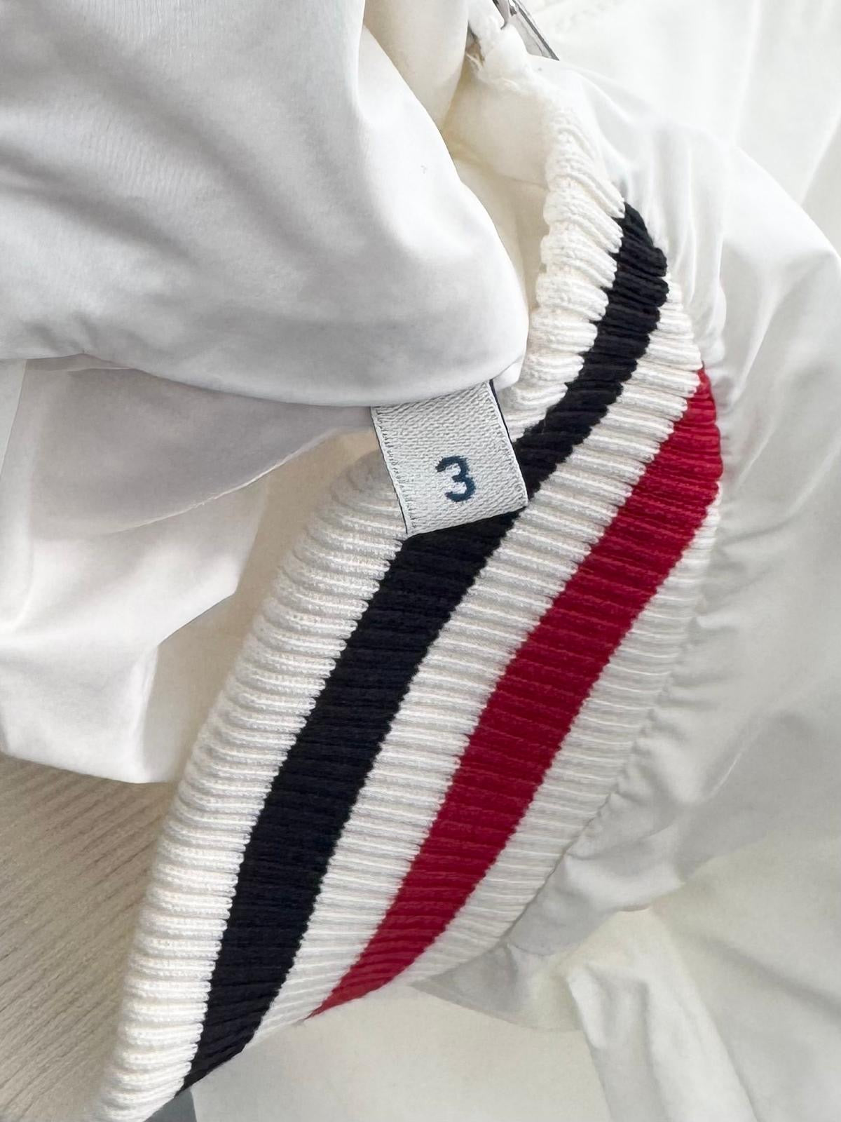 Moncler Hutchet White Bomber Varsity Jacket - Size 3 - PTP 22.5”