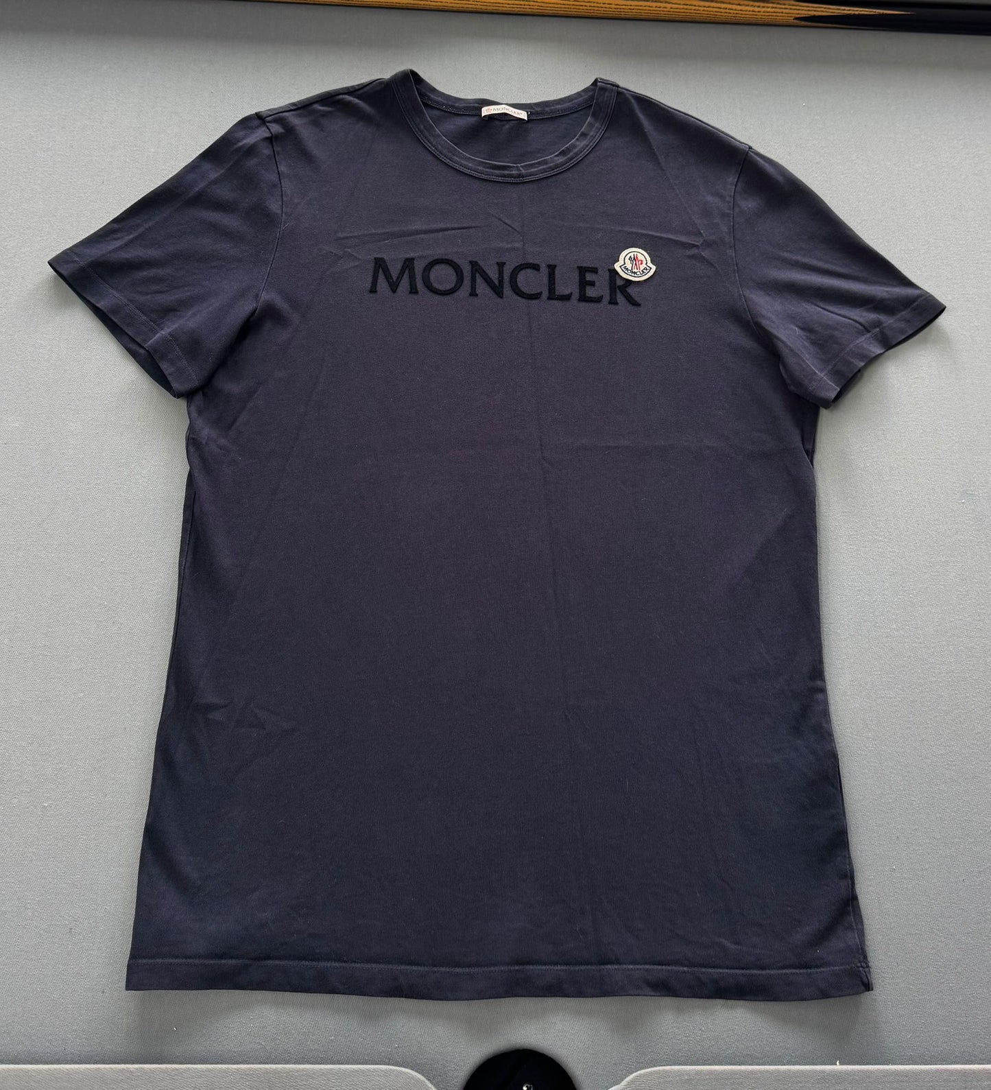 Moncler Navy Logo Badged T Shirt - Large (21.5''ptp)