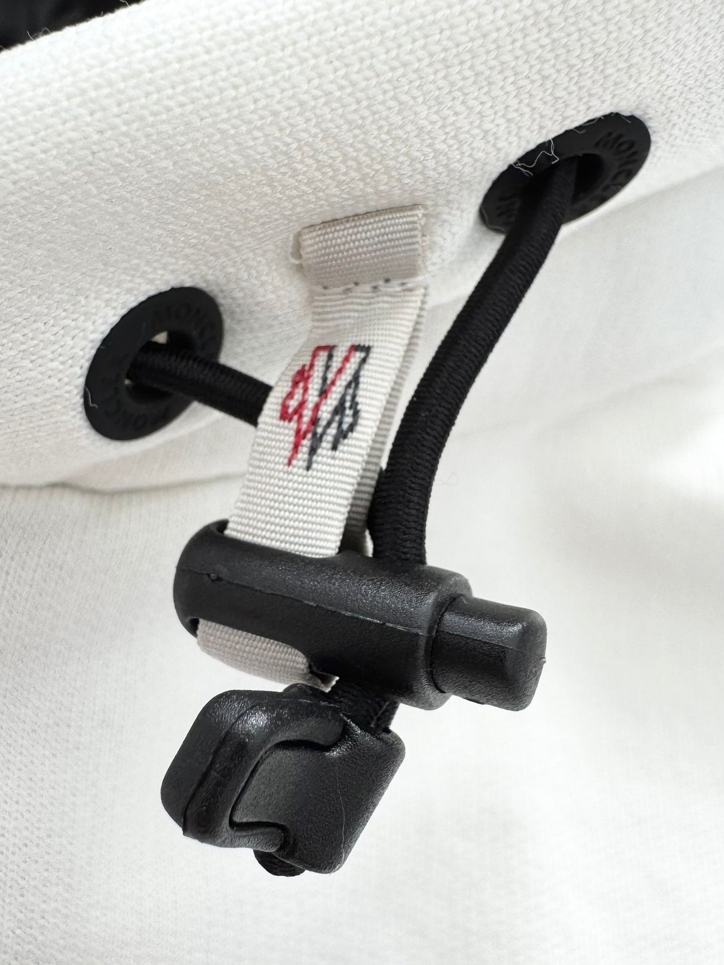 Moncler Shell-trimmed Ivory Grenoble Text Logo Hoodie - XS (UK 10-12)