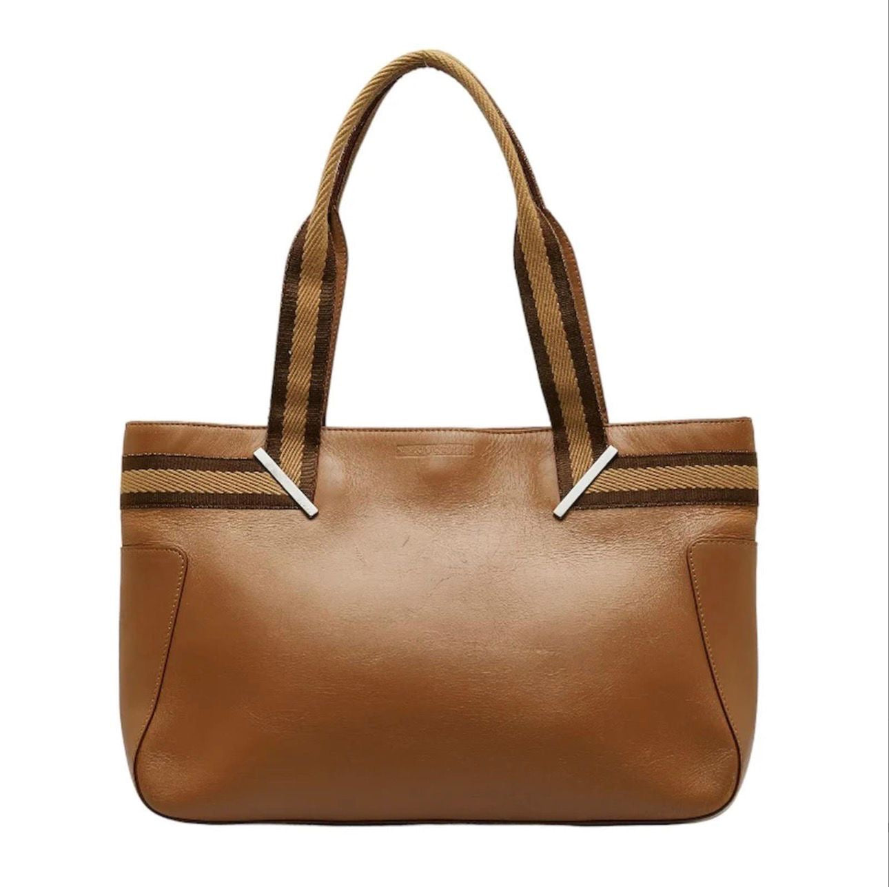 Gucci Tan Web Leather Tote