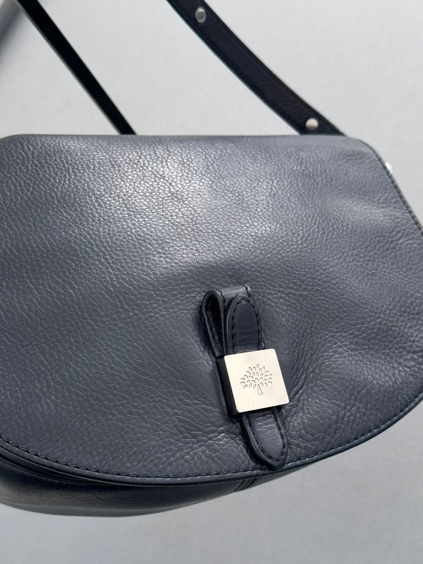 Mulberry Navy Regal Blue Leather Tessie Satchel