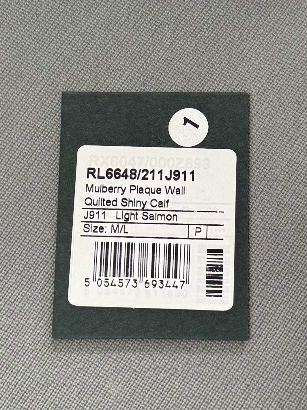 Mulberry Plaque Quilted Wallet On Chain In Light Salmon