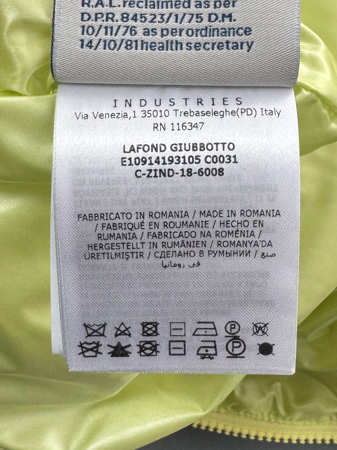 Moncler Neon Yellow Down Lafond Jacket - Size: 4 (24''ptp)