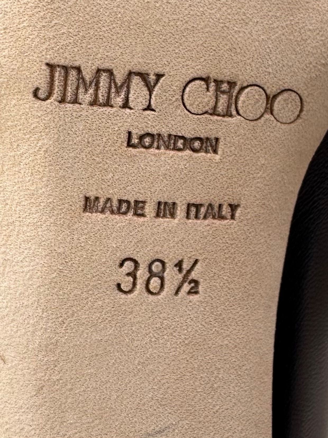 Jimmy Choo Black Leather 'Aimee' Pump Heels - Size: UK 5.5 (38.5)