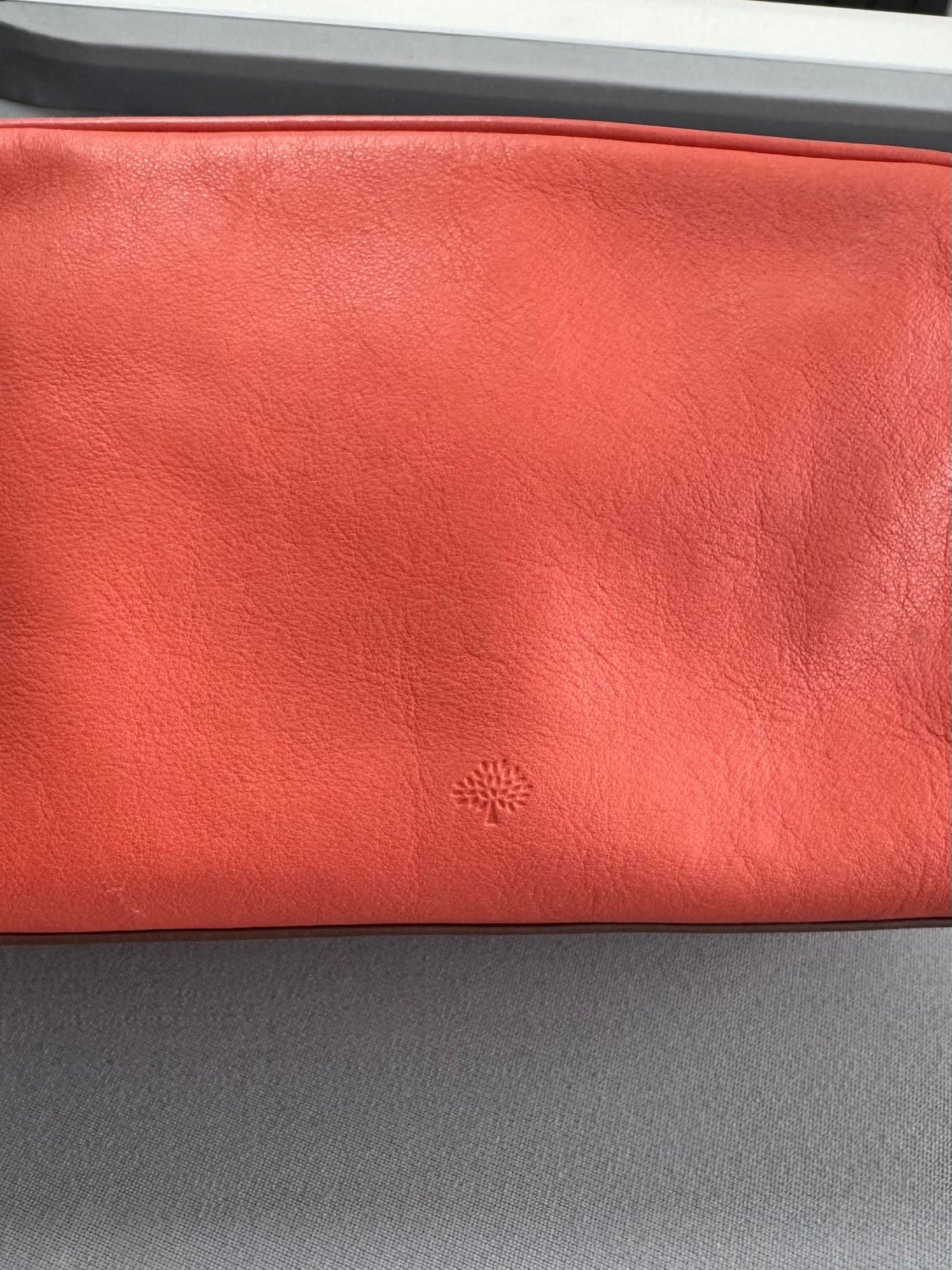 Mulberry Coral Leather Wash Bag