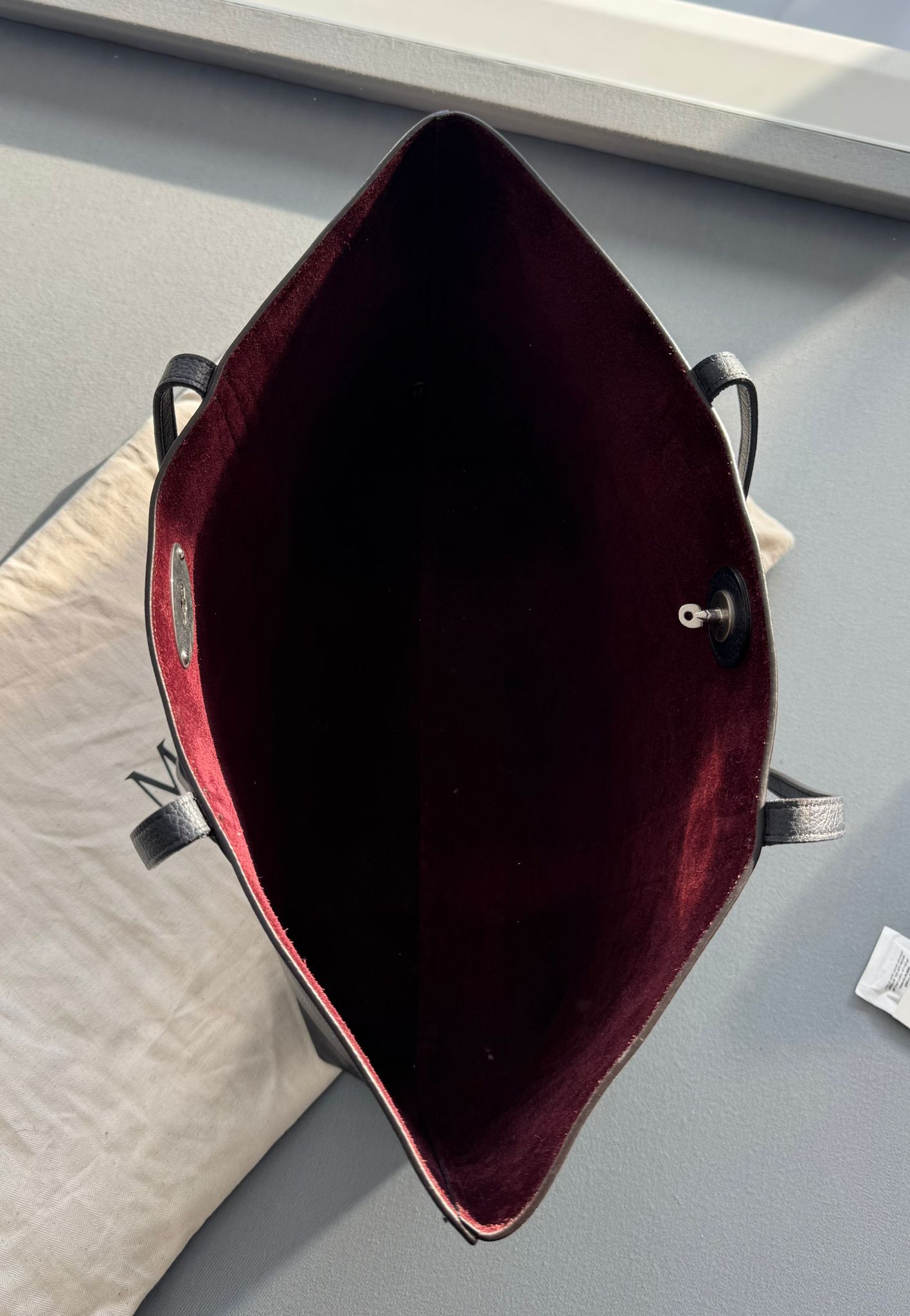 Mulberry Bayswater Tote In Night Sky Classic Grain With Silver Hardware