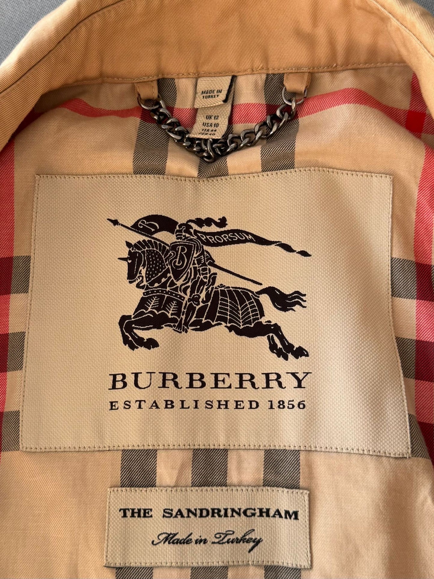 Burberry Sandringham Trench Coat - Size UK12 (20''ptp)