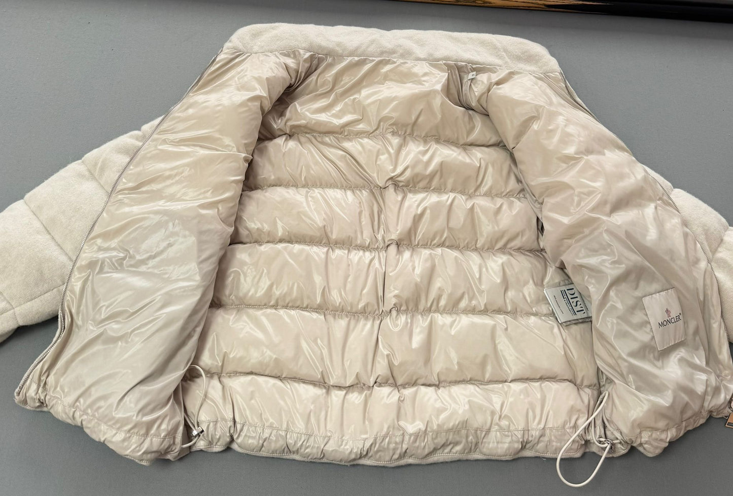 Moncler Beige Cayeux Wool Blend Down Jacket - Size 2 (UK10-12)