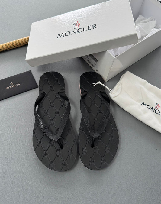 Moncler Black Flip Flops Sandals- UK 6(EU39)