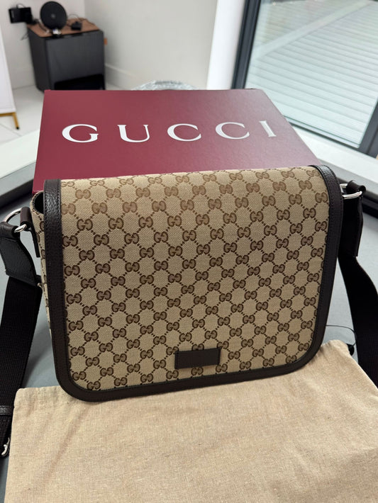 Gucci GG Flap Canvas Messenger Bag