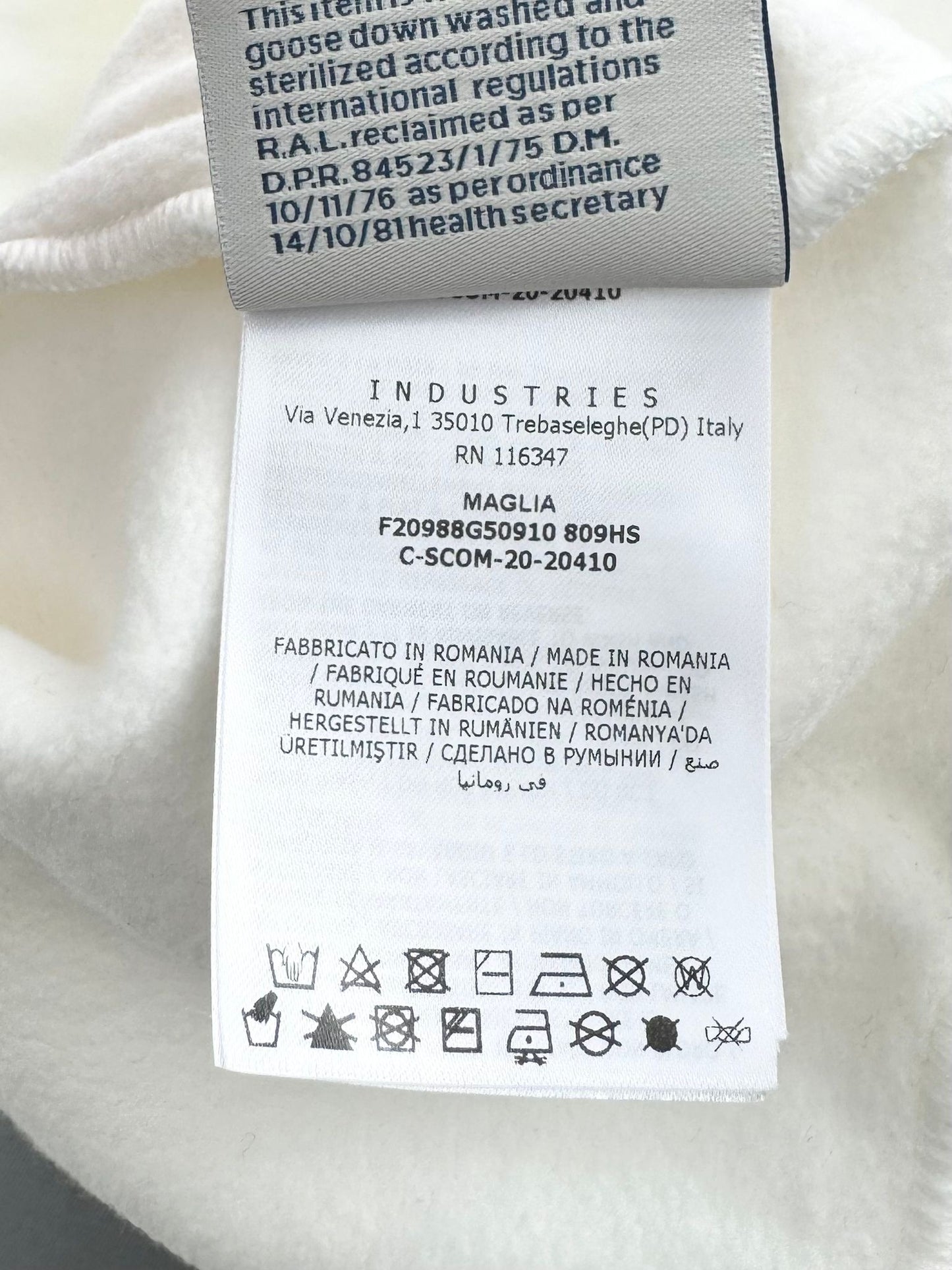 Moncler Shell-trimmed Ivory Grenoble Text Logo Hoodie - XS (UK 10-12)