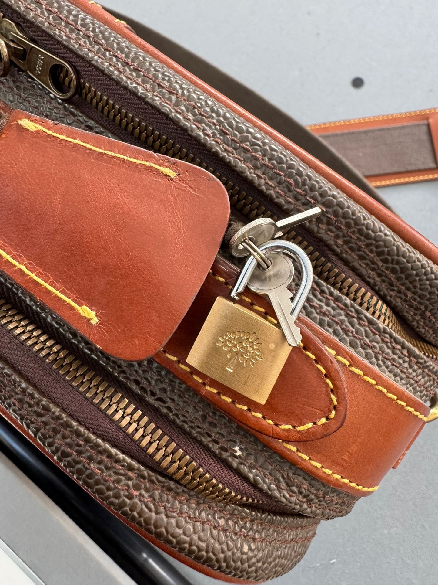 Mulberry Mole & Cognac Scotchgrain Briefcase