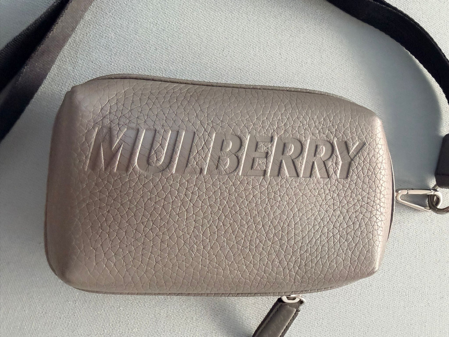 Mulberry Heavy Grain Leather Zipped Pouch Earth Grey – Authentic Pre-Loved UK | Westin High End