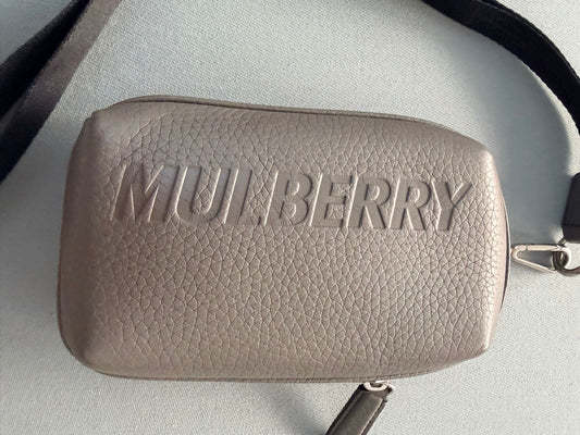Mulberry Heavy Grain Leather Zipped Pouch Earth Grey – Authentic Pre-Loved UK | Westin High End