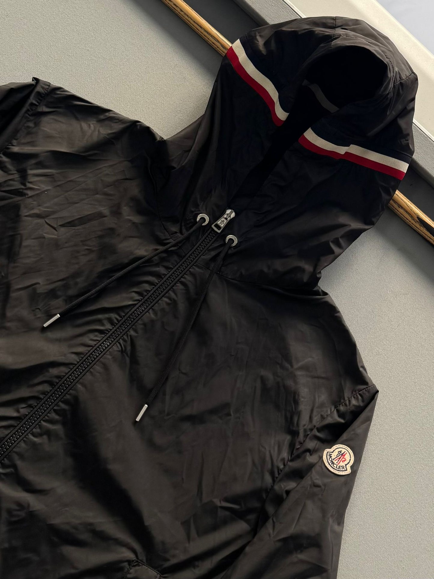 Moncler Black Nylon Hooded Grimpeurs Jacket - Size 5 (24''ptp)
