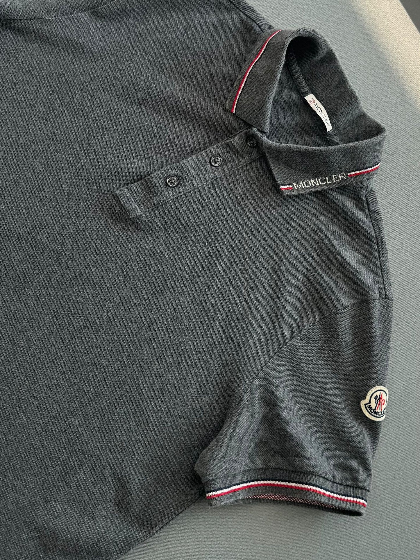 Moncler Dark Grey Polo - Large (21'' PTP)