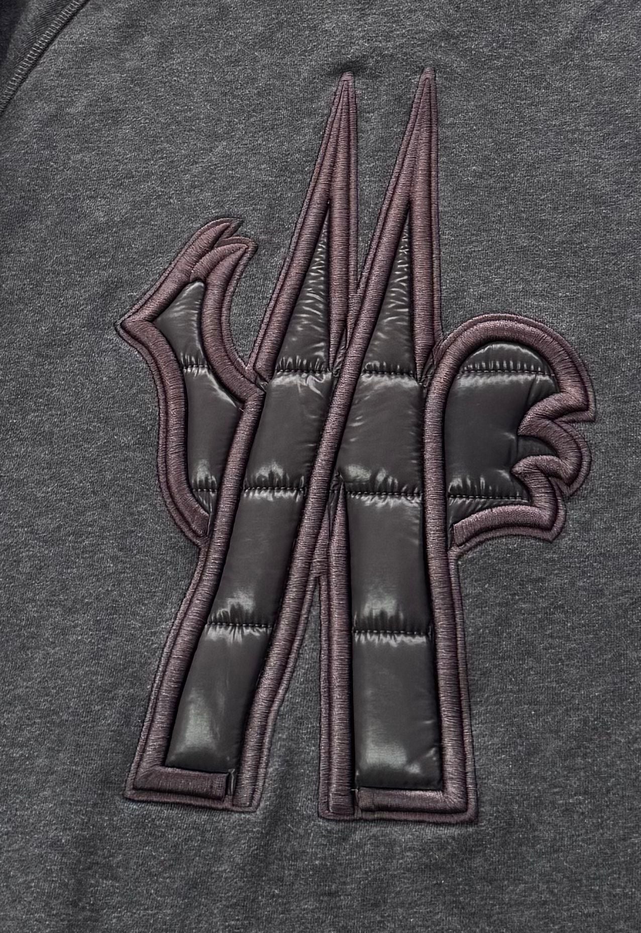 Moncler Grenoble Dark Grey Nylon Logo Sweatshirt - Size: XL (22''ptp)