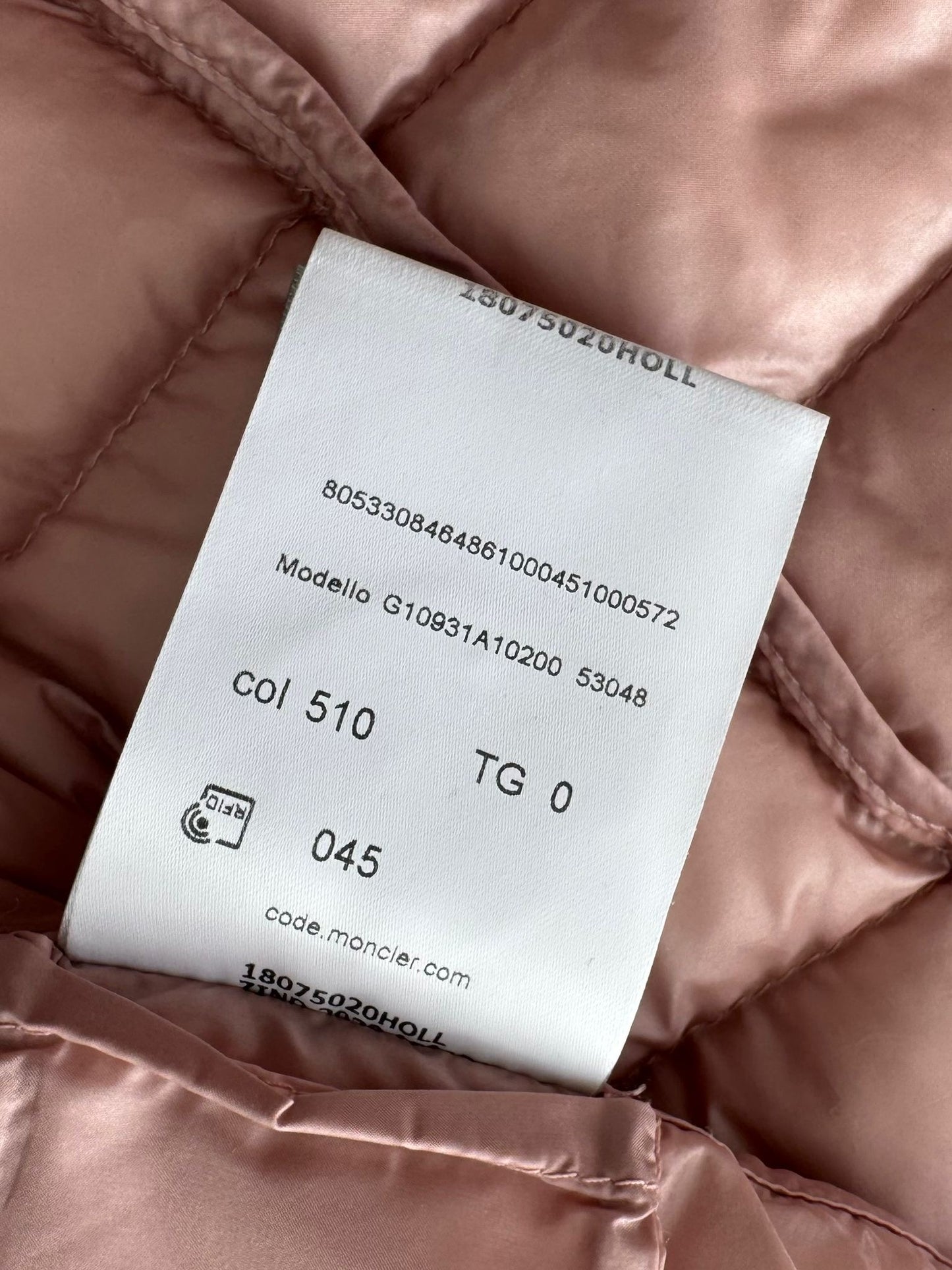 Moncler Dusky Pink Liane Down Gilet -Size 0 (Fits UK 6-8 )