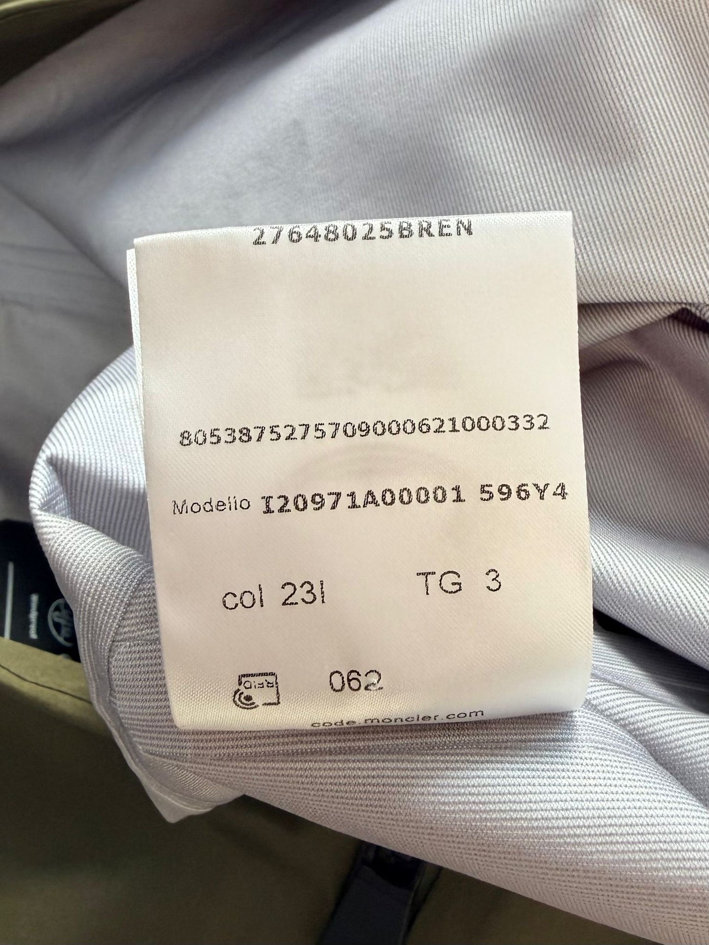 Moncler Fel Grenoble Gortex Khaki Jacket - Size: 3 (26'' ptp)