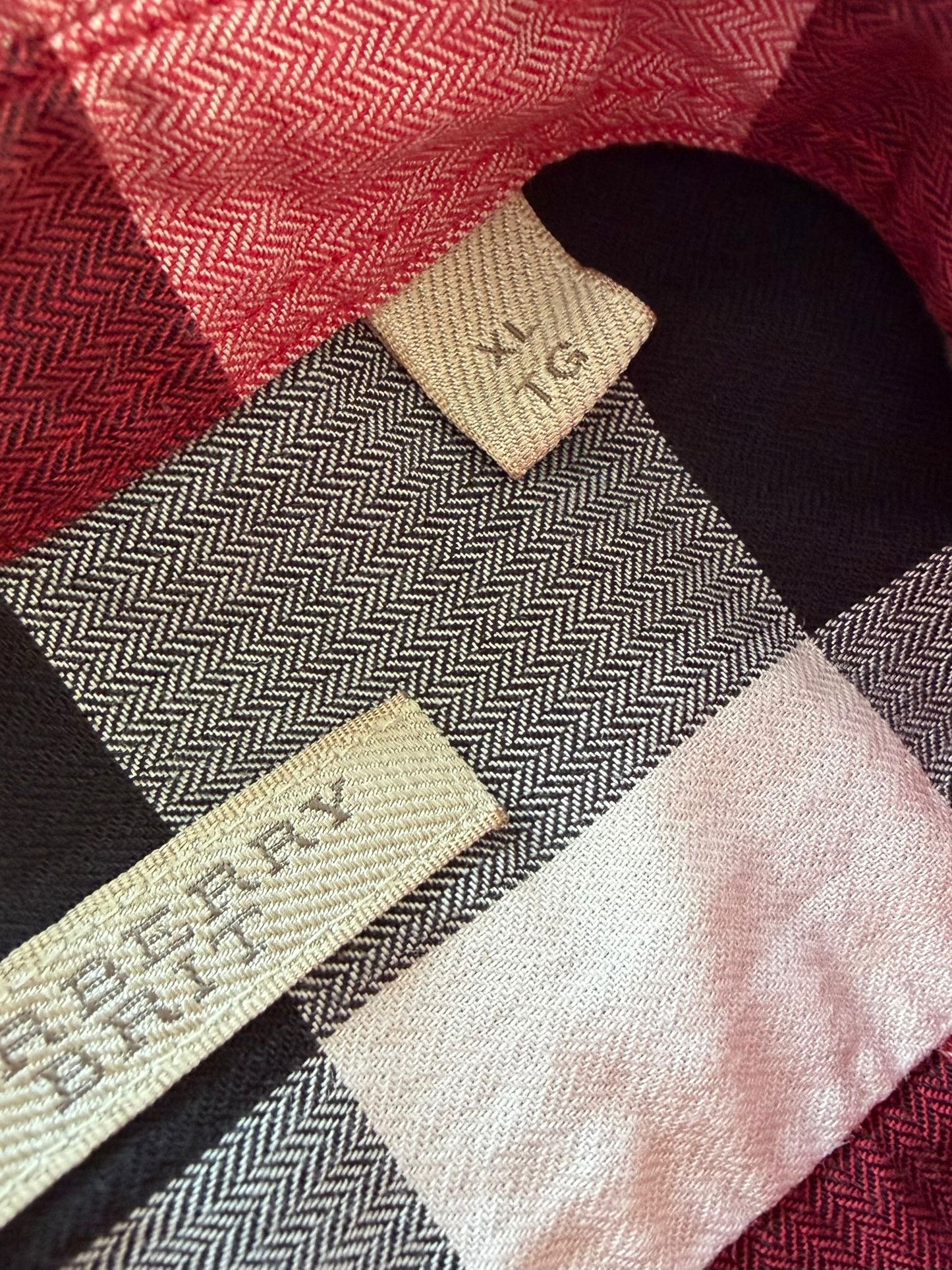 Burberry Short Sleeve Red Somerton Check Shirt - Size: XL (23.5''ptp)