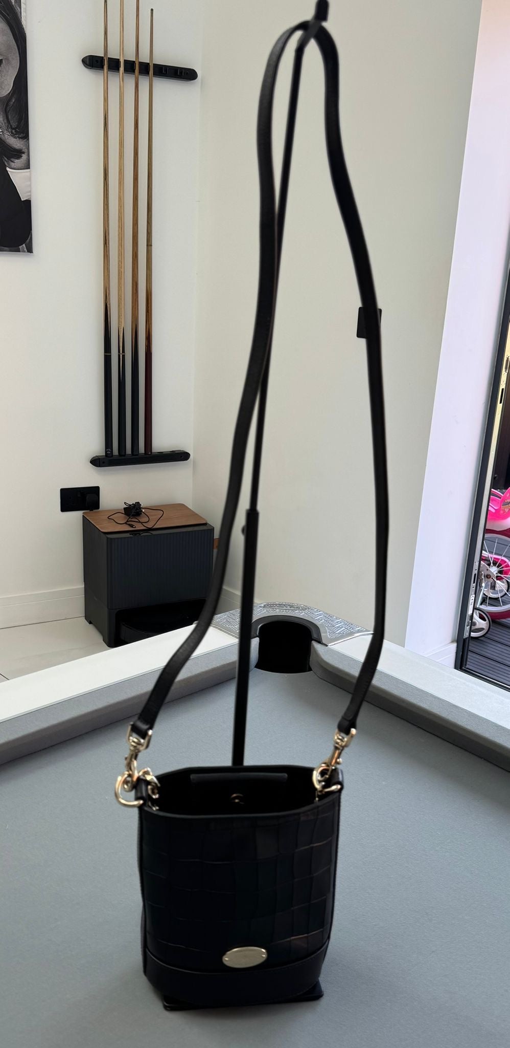 Mulberry Mini Jamie Bucket Bag Black With Gold Hardware