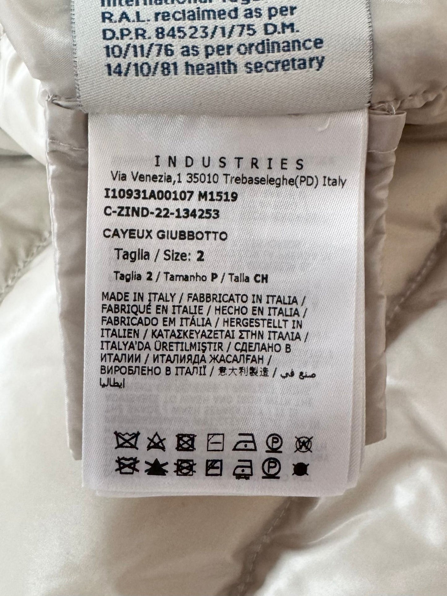 Moncler Beige Cayeux Wool Blend Down Jacket - Size 2 (UK10-12)