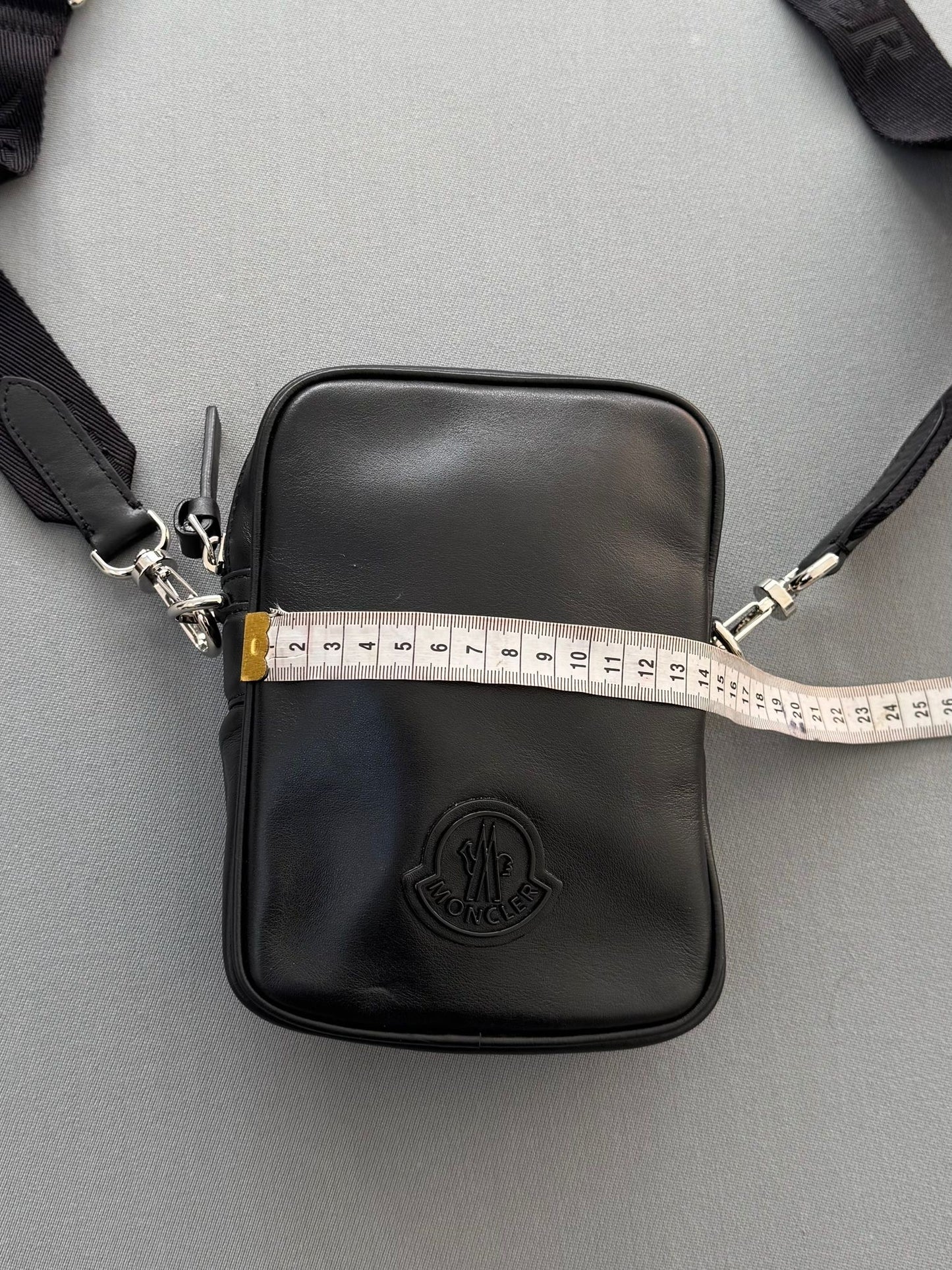Moncler Mini Black Leather-Trimmed Crossbody Bag