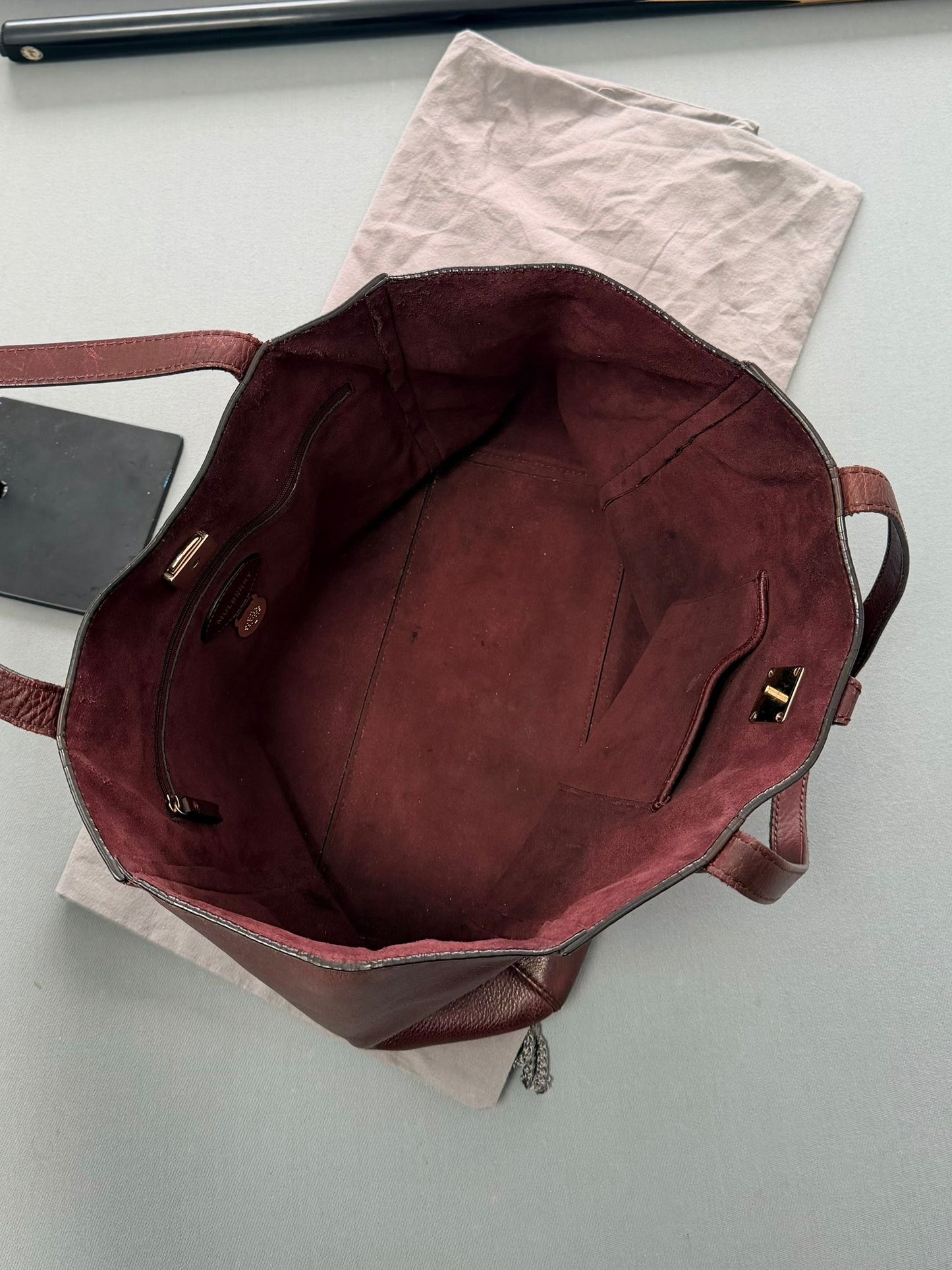 Mulberry Leather Tessie Tote in Oxblood