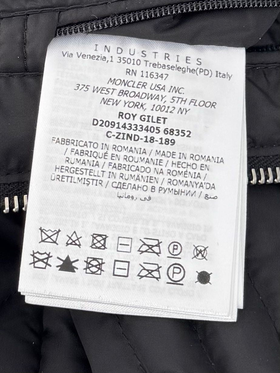 Moncler Black Roy Gilet - Size 2 (Medium) (21” PTP)