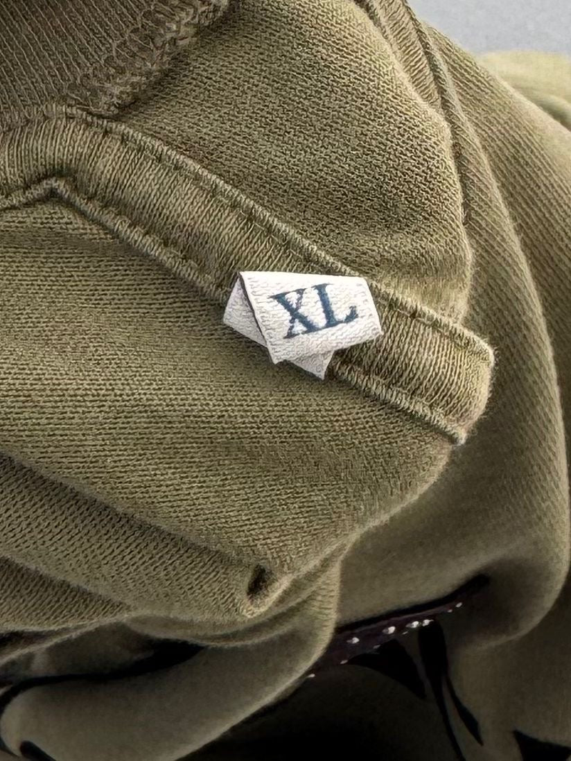 Moncler Khaki Branded Chest Cotton T Shirt - Size: XL