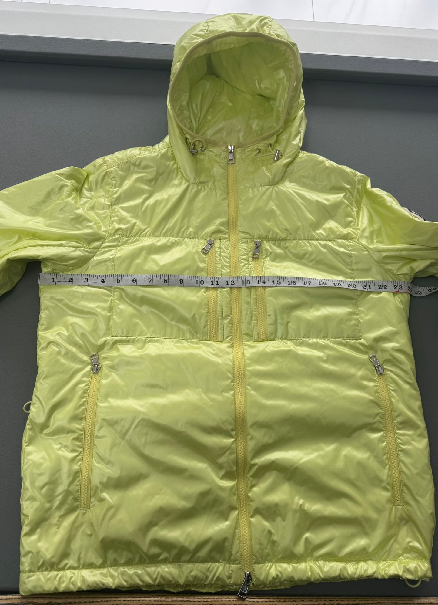 Moncler Neon Yellow Down Lafond Jacket - Size: 4 (24''ptp)