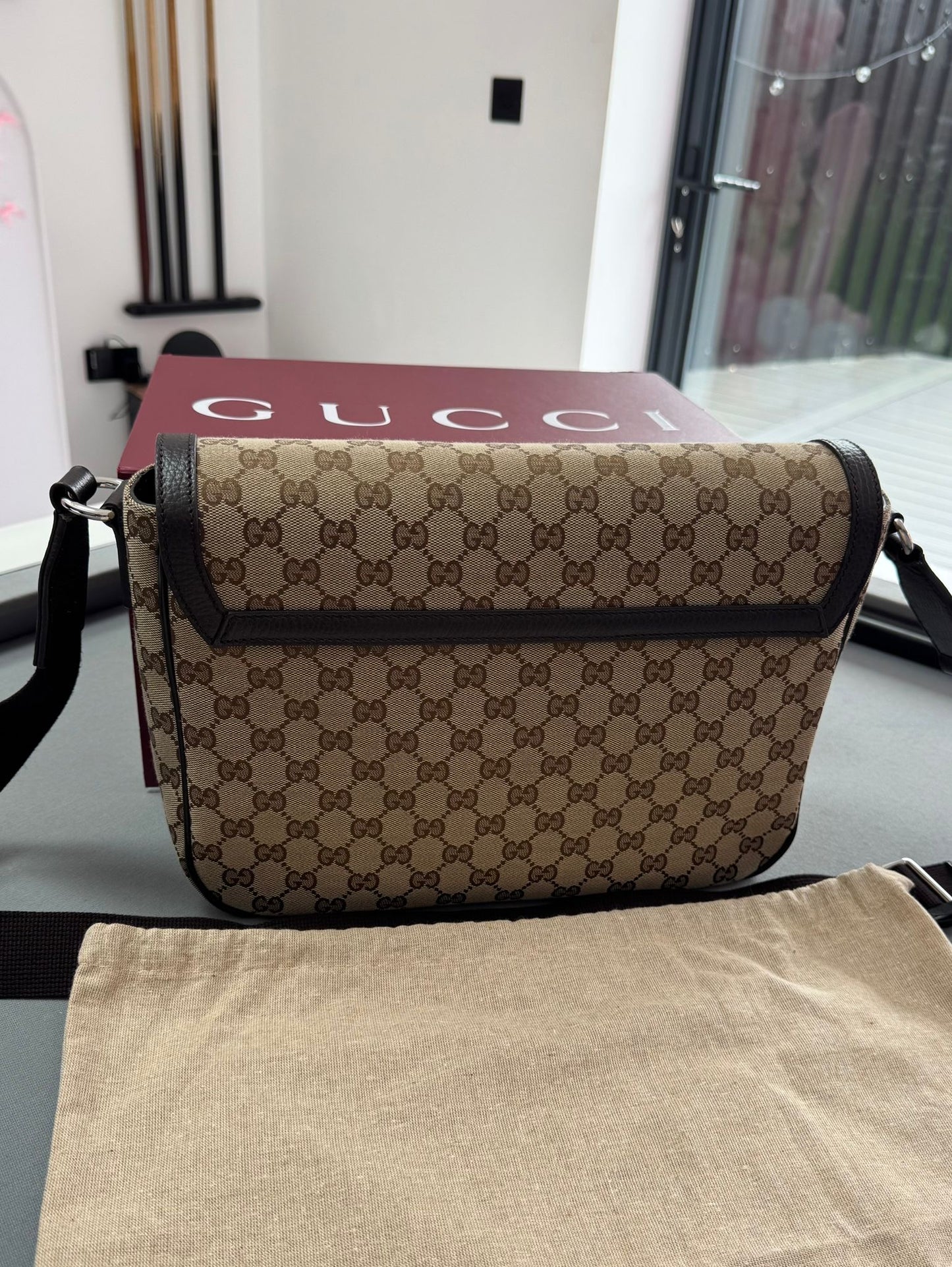 Gucci GG Flap Canvas Messenger Bag