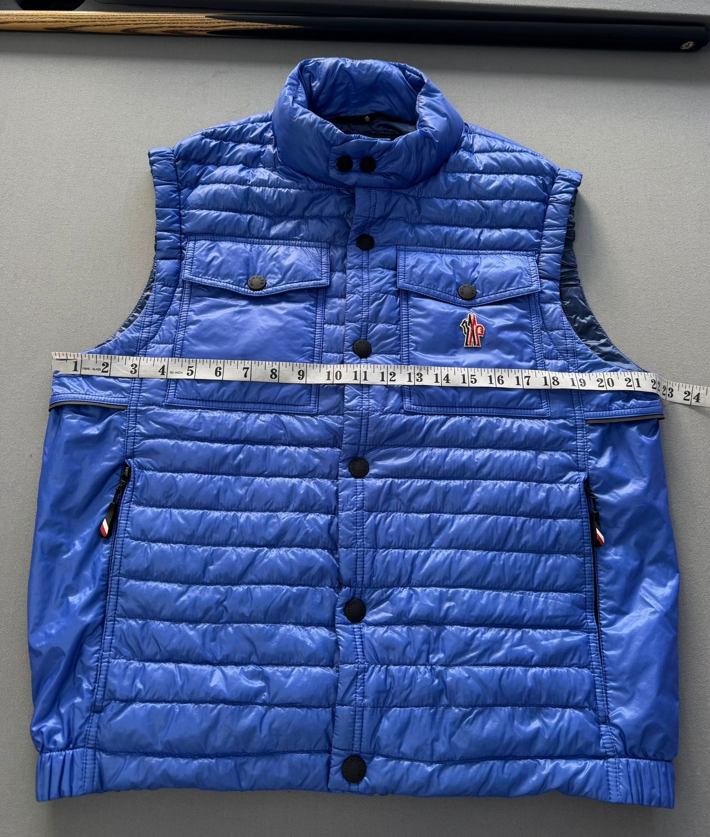 Moncler Grenoble Ollon Blue Gilet - Size: 3 (Medium) 22''ptp